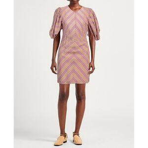 Tela Lavender Striped Sheath Mini Dress | Italian Made | US 4